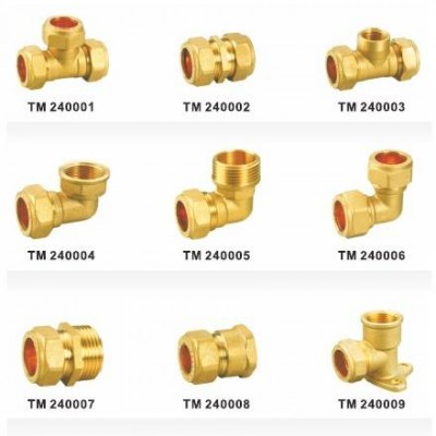 Tubomart Oem High Quality Brass Screw Compression Fittings For Copper Pipe