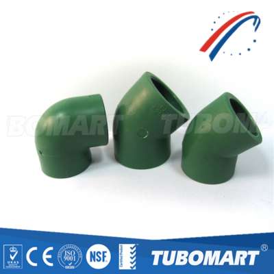 All sizes available green PPR pipe fittings 45 degree elbow for water system