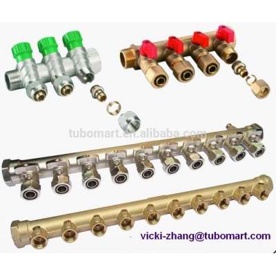 CW617 Brass manifolds, distributors 3/4" manifolds for pex pipe