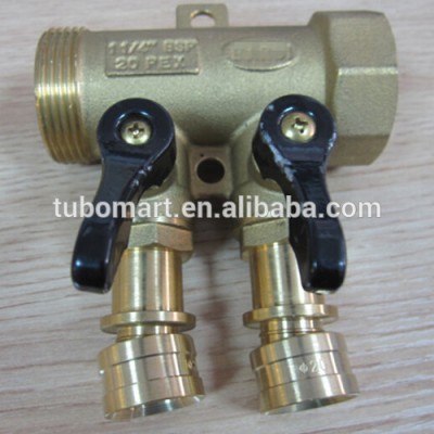 Floor Heating 2 to 6 Ways Manual Brass Water Manifold distribution