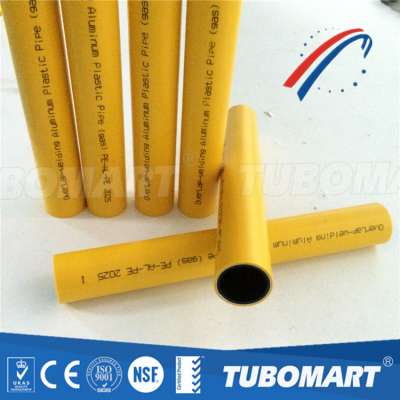 TUBOMART AS 4176 certificate PE AL PE yellow gas pipe for gas system with reasonable